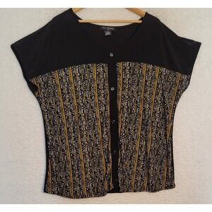 Elie‎ McCarthy Womens Blouse Top Cap Sleeve Size 3X Pullover Boho 1371